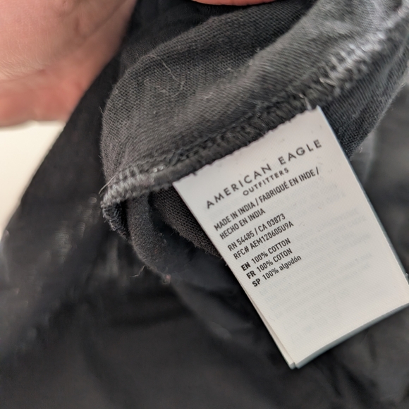 American Eagle Outfitters Black Crochet Baby doll Tank Top Medium Black Cotton - Picture 4 of 4